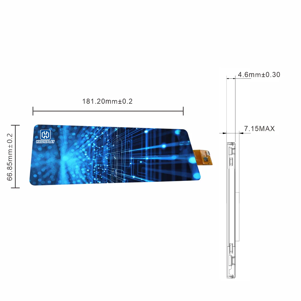 Advertising Display 480x1280 6.75'' IPS TFT LCD Screen LVDS Interface 6.75 Inch Module Panel CTP Touch Panel LED Backlight