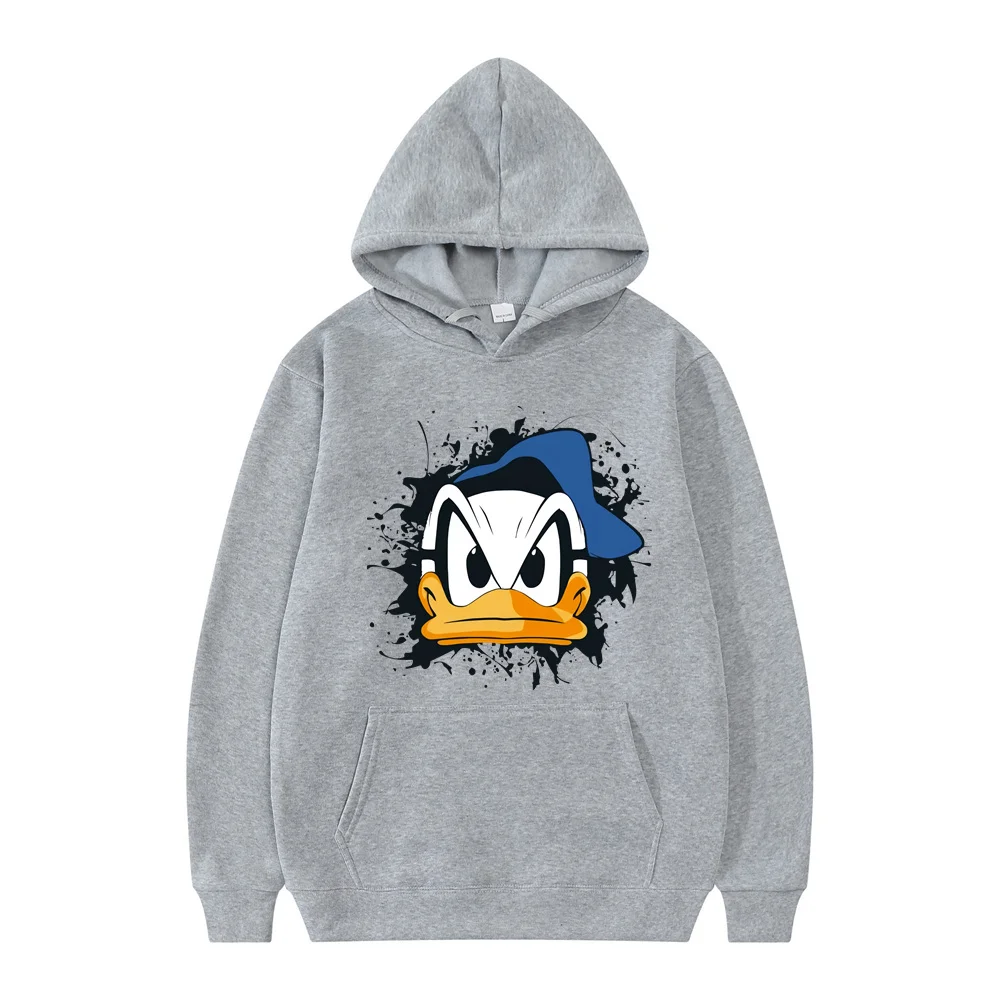 Disney Donald Duck Pattern Hooded Long-sleeved Sweater Autumn and Winter Disney Top Anime Hoodie Harajuku Hoodie Sweatshirts