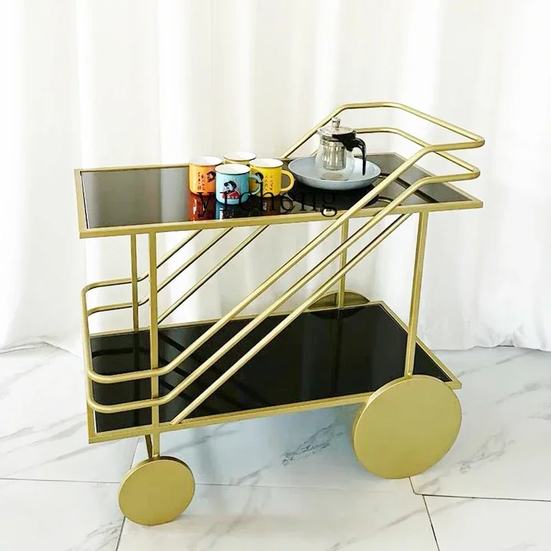 a6 dining cart mobile wine cake hand push tea cart hand push shelf side cabinet household glass trolley