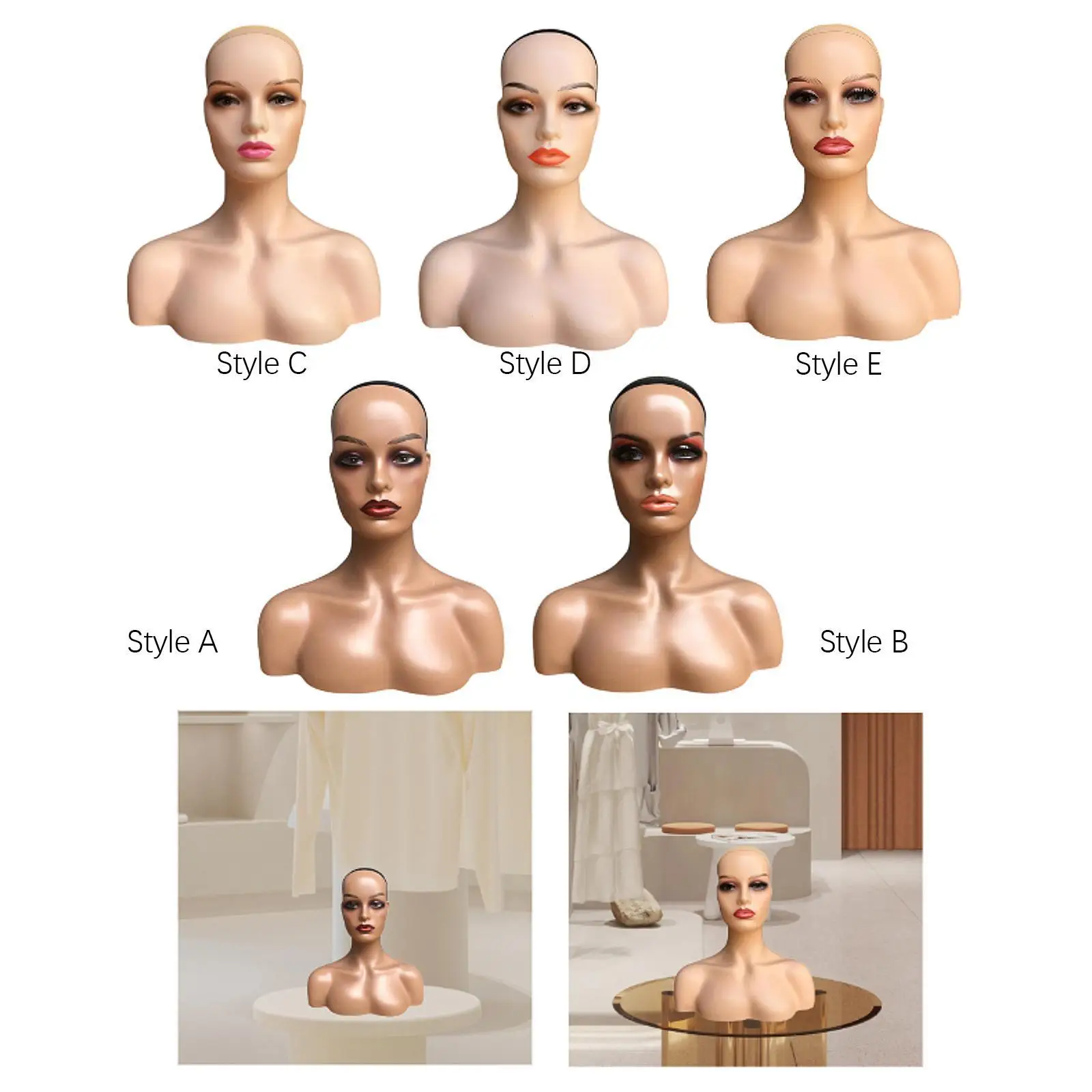 

Подставка для парика с головой манекена для сушки сережек, парика, ожерелья, стиля