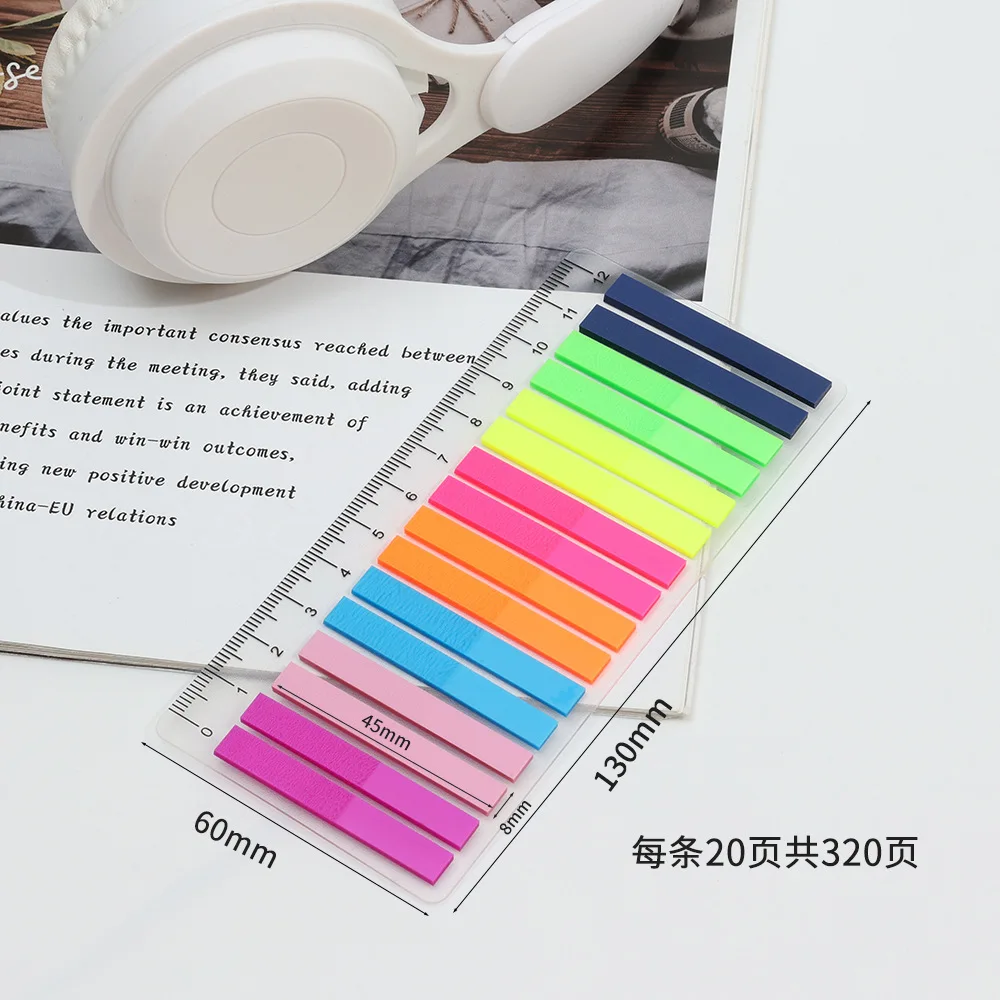 KindFuny 320 Sheets Transparent Sticky Notes Self-Adhesive Annotation Books Bookmarks Memo Pad Index Tabs Stationery