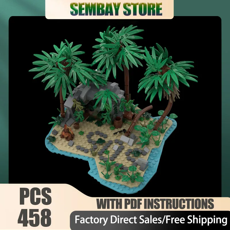 แบบจำลองป้อมโจรสลัด ตัวต่อโมเดลแบบแยกส่วน ชุดตัวต่อเทคโนโลยีเกาะลึกลับ ของเล่นประกอบเองสำหรับคริสต์มาส ของขวัญชุดก่อสร้าง