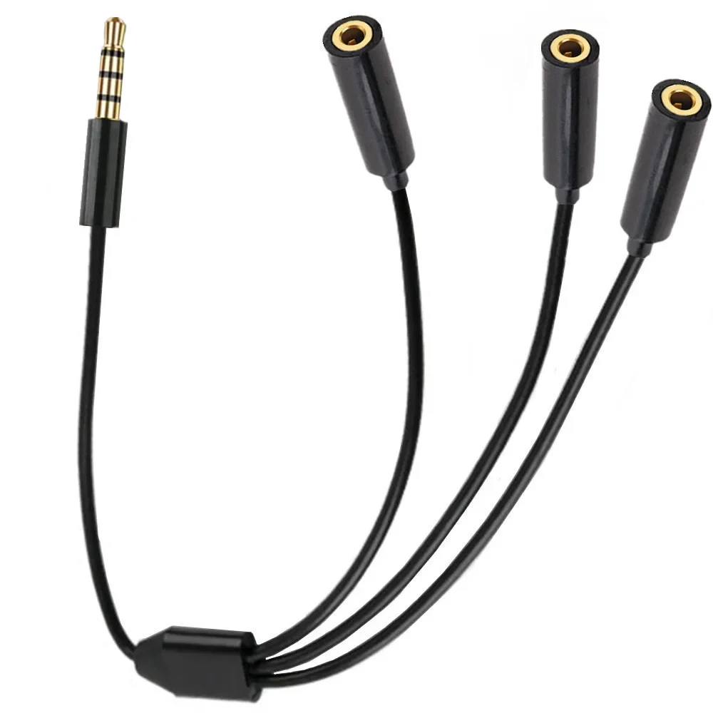 オス-メス用オーディオケーブル,ステレオスプリッター,金メッキ,3xメス,3.5mm, 1, 8 ", 3.5mm, 1, 8"