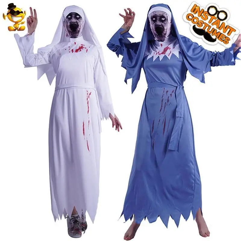 

loween Adult Women's Terror Blood Zombie Nun Par Costume Large Fem Ghost Festival Zombie Nun Costume Women's Faion