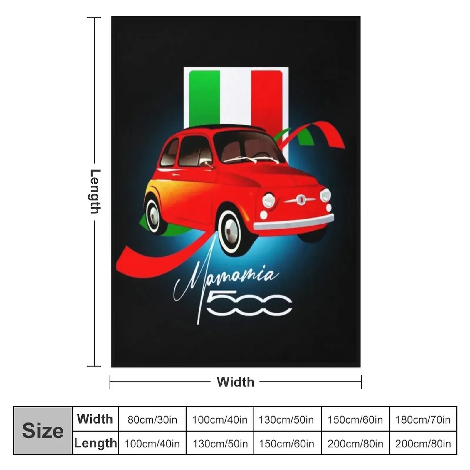 fiat 500 red Throw Blanket Personalized Gift Custom Moving Blankets