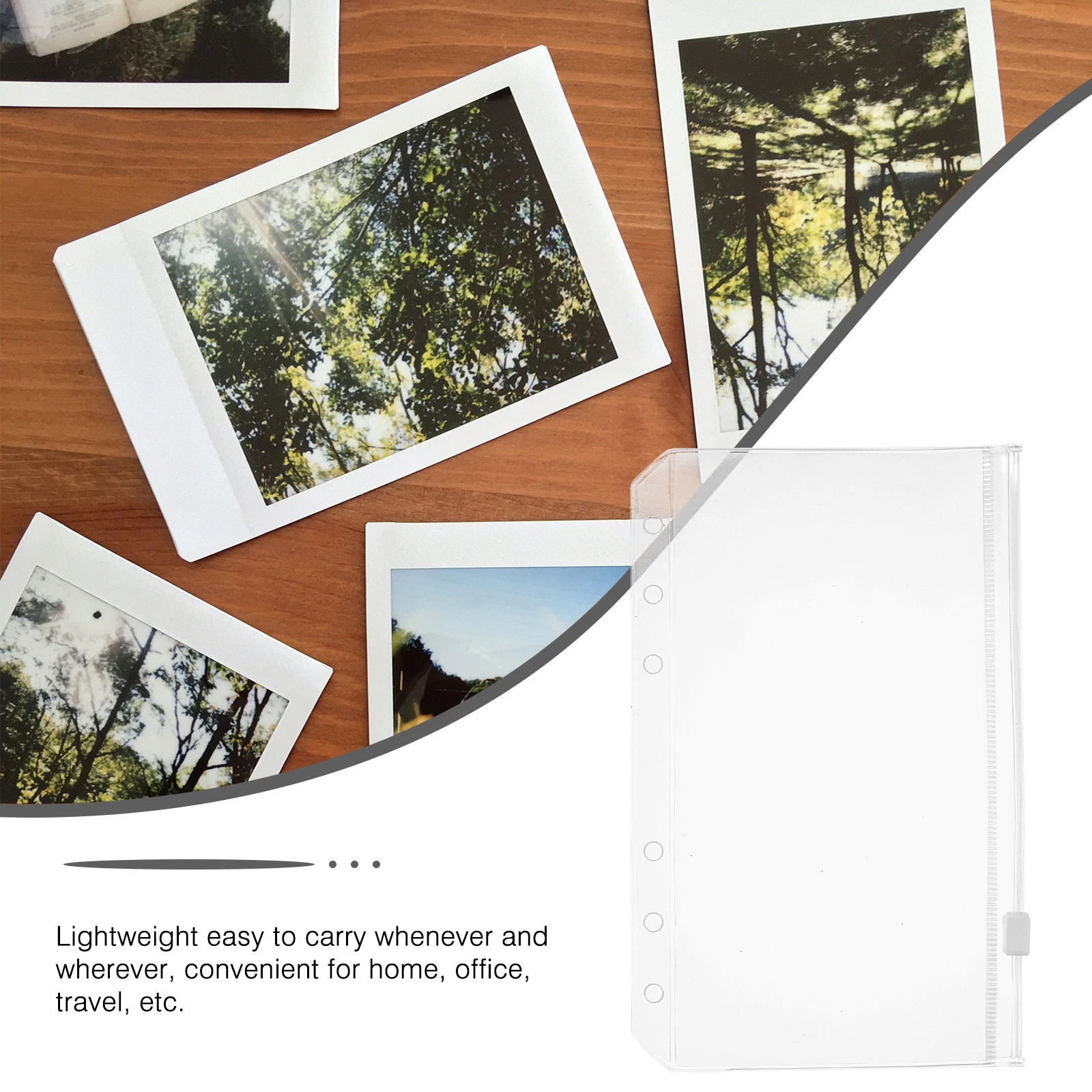 

12pcs A6 PVC Transparent Loose Leaf Bags Zipper Insert Pockets Replaceable Binder Pockets Storage Solution Files Folder