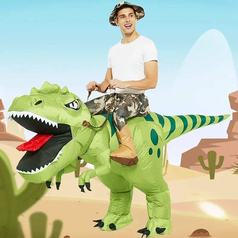 Adult Inflatable Costume Halloween Dinosaur Costumes Riding a T Rex Funny Mascot Cosplay Costume For Men Dino Anime Cartoon