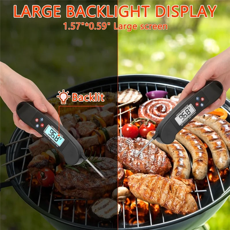 A03F-Backlight Instant Read Timer Kitchen Food Thermometer Ideal Gift For Family Instant Read Thermometer For Grilling