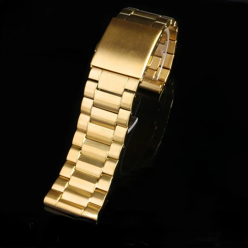 Luxury Gold Stainless Steel Watchband for DIESEL Dz7333 Dz4344  DZ7311 DZ7313 Large Dial Men\'s Metal Watch Strap Gold 28mm