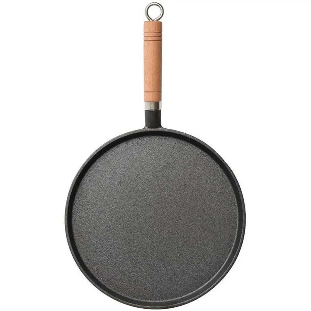 

Чугунная сковорода с деревянной ручкой — антипригарная, идеально подходит для блинов, диаметр 23 см.