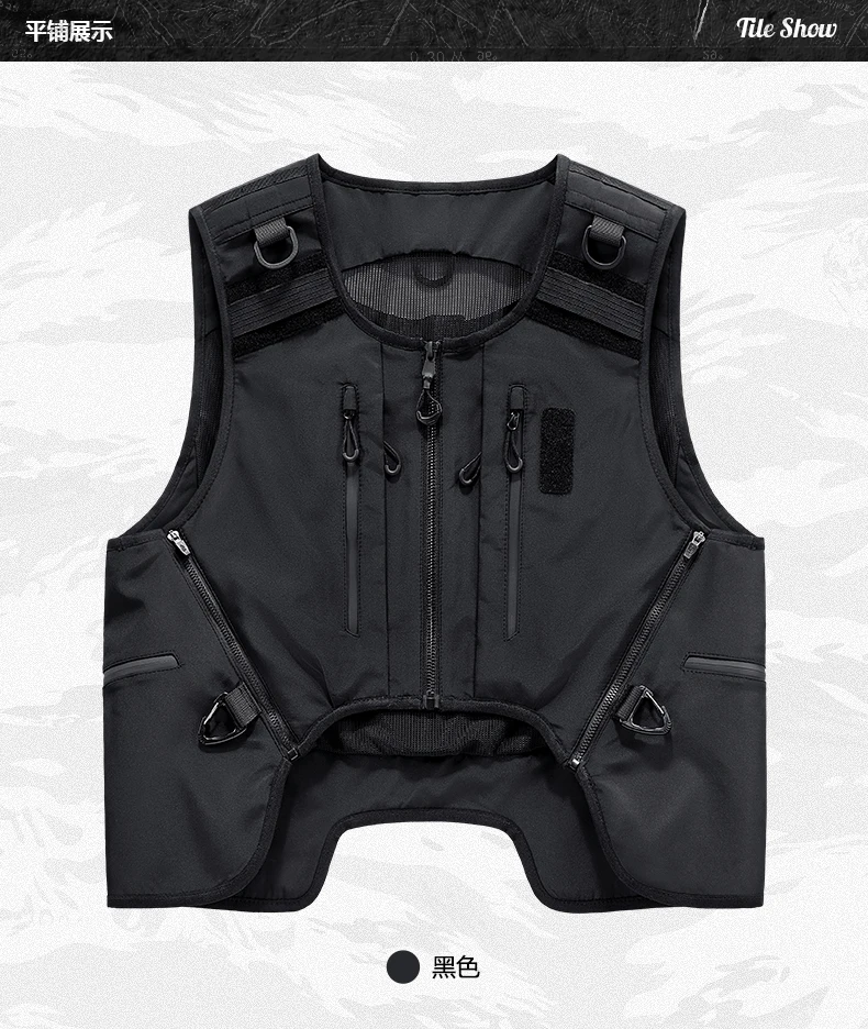 Multifunction Outdoor Sport Tactical Sleeveless Cargo Jackets Man Clothing High Street Techwear Style Vest Chalecos Chaquetas
