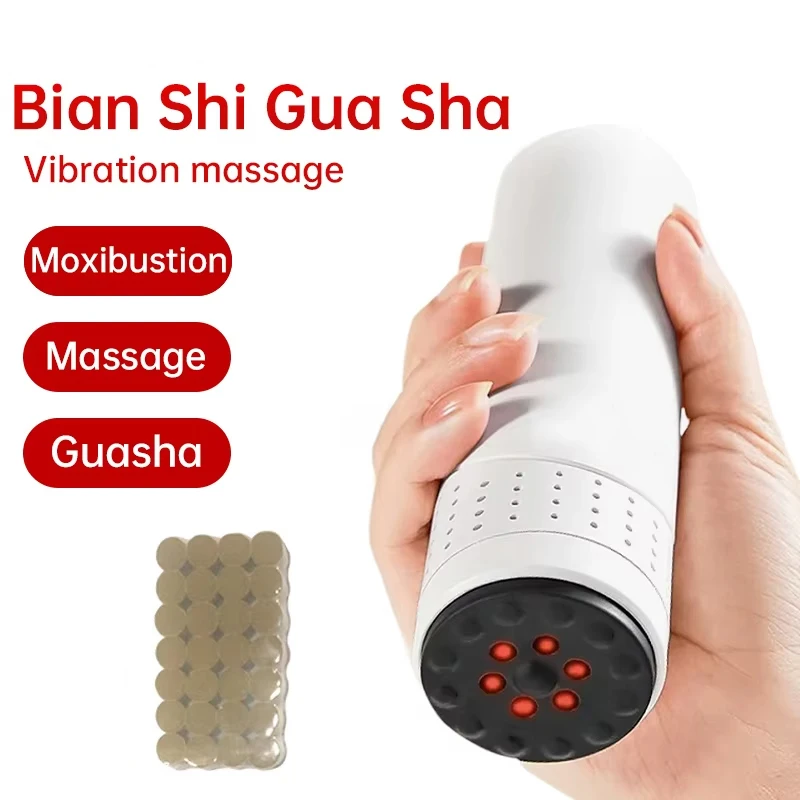 

Moxibustion Scraping Massager Warm Body Massage Moxa Therapy Heating Acupressure Meridian Relieve Pain Instrument