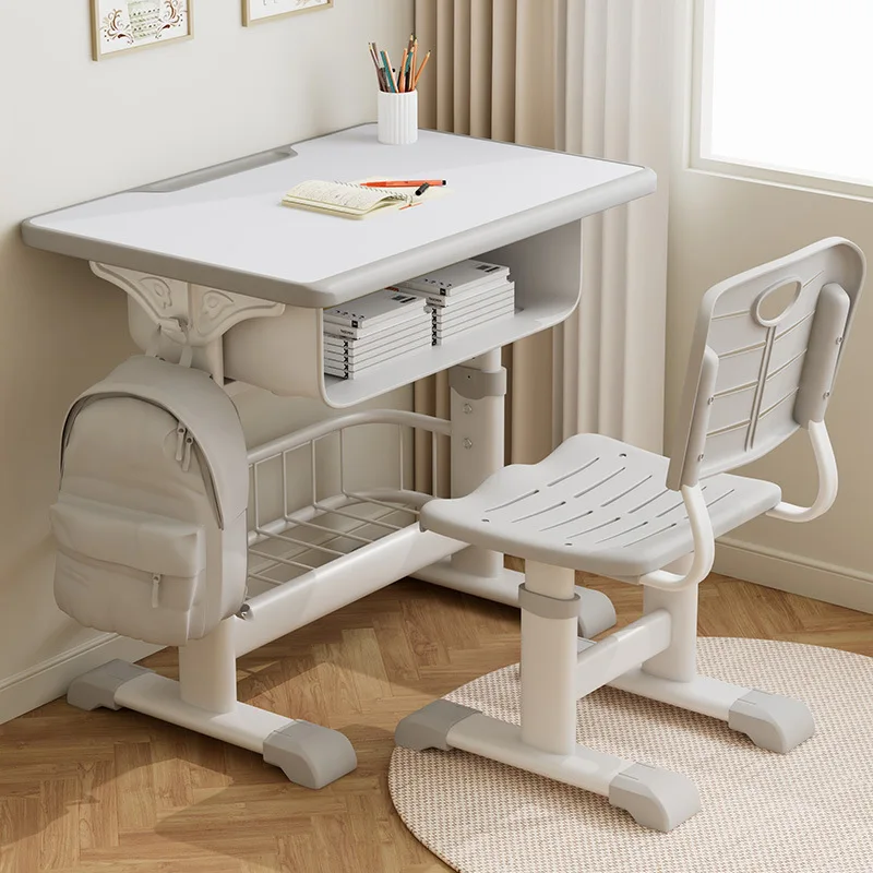 Adjustable Kids Study Desk and Chair Set - Minimalist Writing Table for Primary Students, Home Use