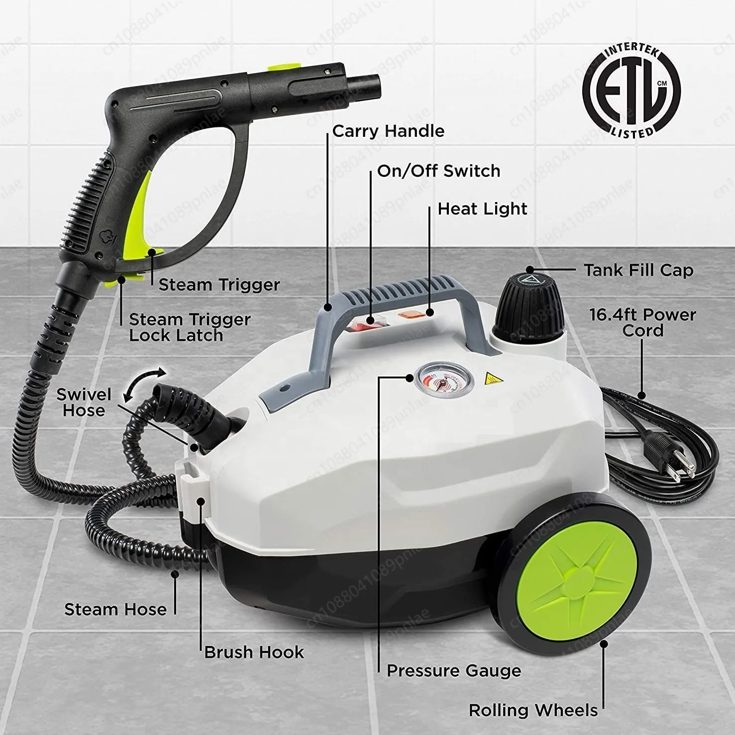 Canister Steam Cleaner: High-Power Fast Cleaning for Kitchen Hood Carpet Sofa