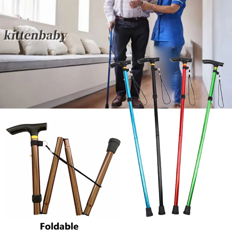 Walking Cane Elder Cane Adjustable Folding Canes Collapsible Senior Sticks Elder Crutches For Mothers The Elder Fathers