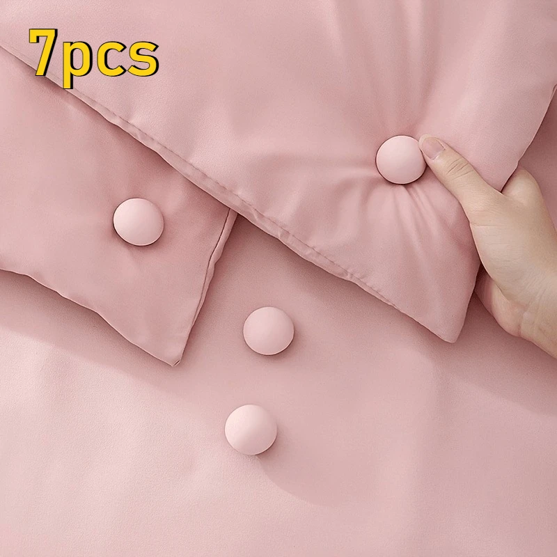 7pcs Non-slip Quilt Fixers, No Pins Bed Sheet Quilt Anti-run Buckles, Detachable Reusable for Home Bedroom Bedding Mattress