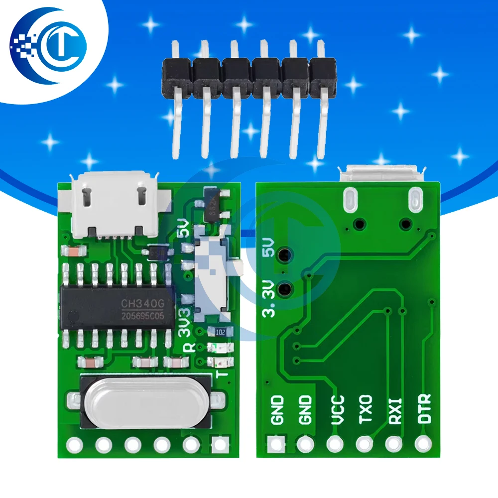 Адаптер-для-отладки-arduino-pro-mini-конвертер-micro-uart-usb-ttl-на-базе-ch340g-ch340-с-переключением-33В-5В