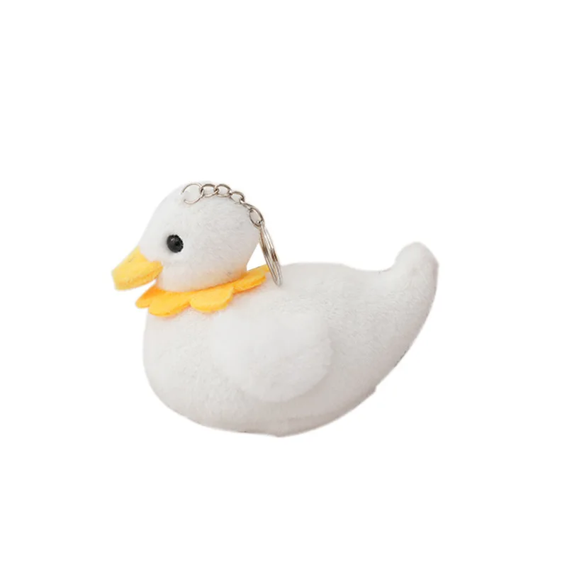 1 pçs 12cm bonito pato brinquedo de pelúcia chaveiro saco decorativo pingente boneca dos desenhos animados pato amarelo pelúcia boneca brinquedo presentes das crianças