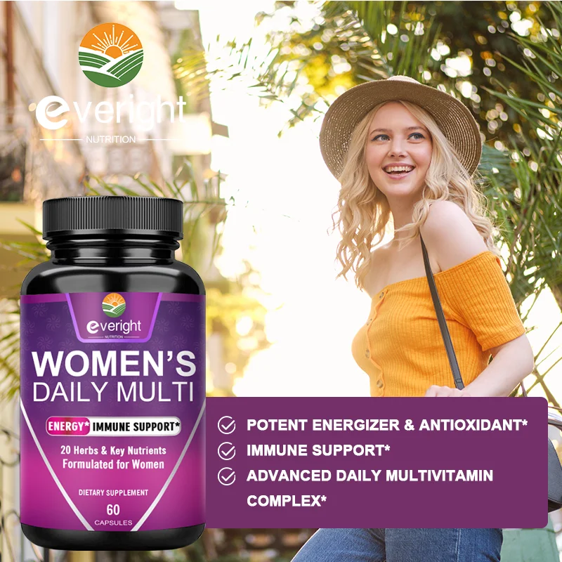 Womens Multivitamin - Daily Energy & Immune Health Support with Vitamins A, B12, C, D3, Zinc & Biotin, Multivitamin for Women