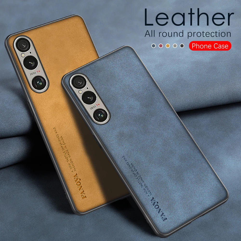 Soft Lambskin Full Lens Protector Case For Sony Xperia 1 VI 5G Case On Xperia 10 Vi 1VI Xperia1Vi10 Sheepskin Leather Back Cover