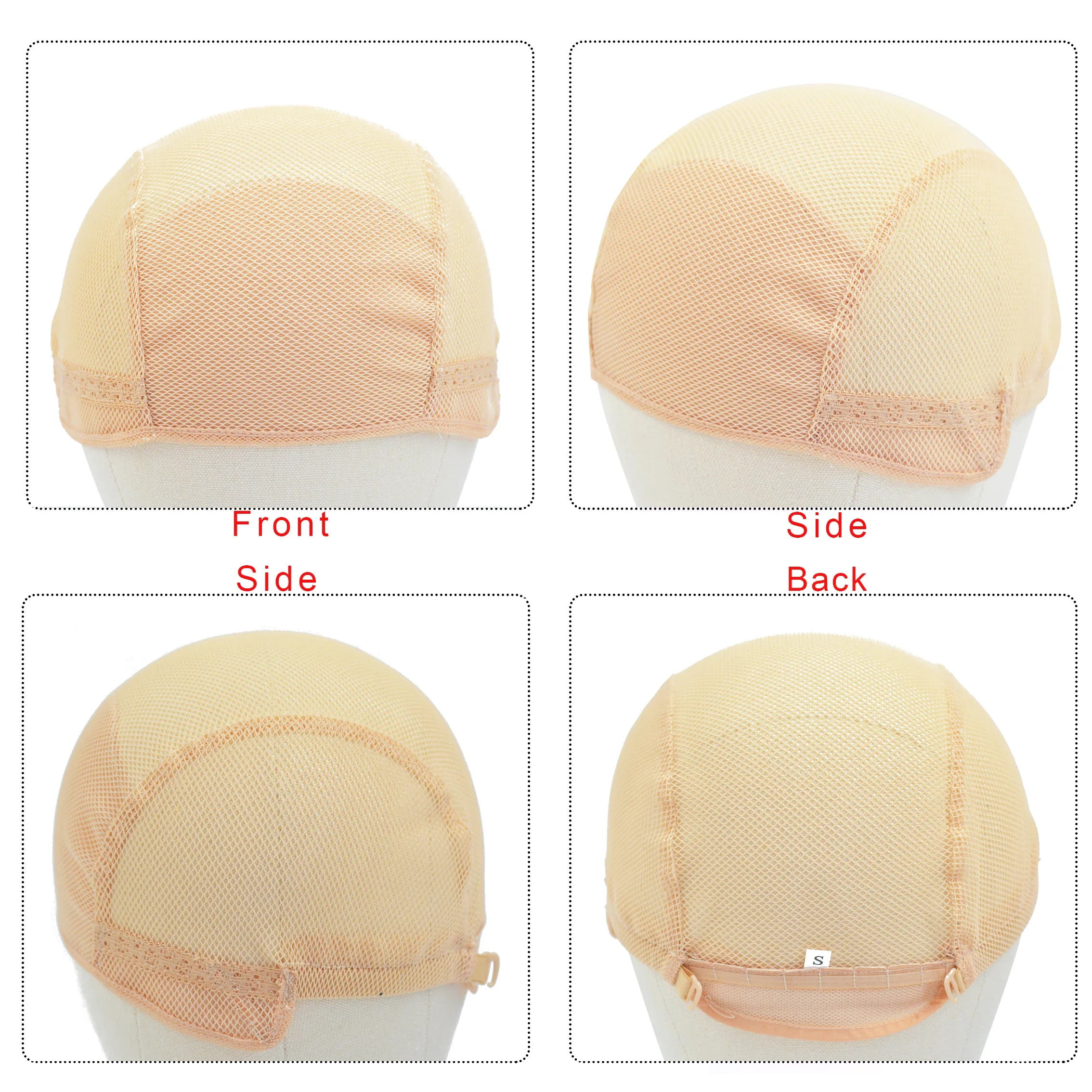 5 Pcs Stretch Wig Caps Hair Net Mesh Weaving Caps with Adjustable Straps for Making Wigs