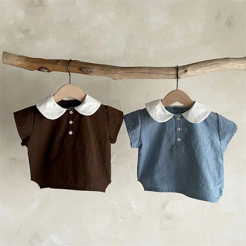 Summer Mother Kids Matching Outfits Girl Short-sleeved Dress Baby Boy Girl Cotton Set Sister Brother Look Baby Birthday Outfit