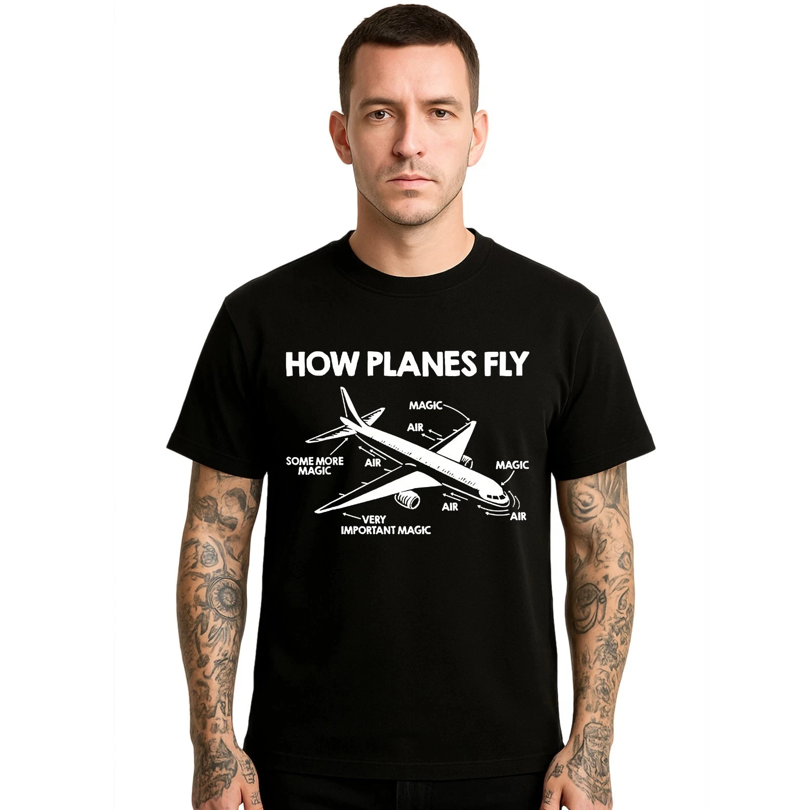 2026 How Planes Fly Aerospace Enginer Funny Novelty Party Men's T-Shirt Gift Tee