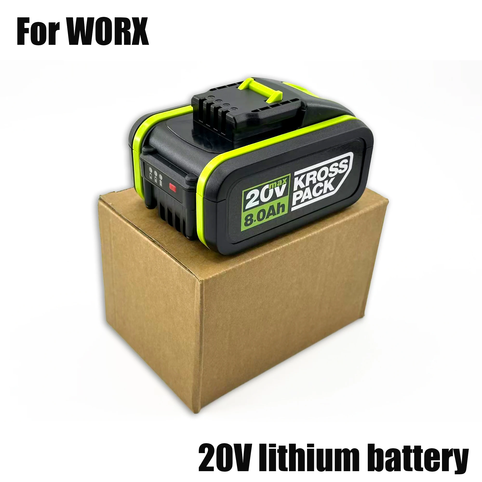 

Горячая 100% оригинальная зеленая батарея WORX, 20 В, 6,0 Ач/8,0 Ач, литий-ионное зарядное устройство, подходит для продуктов Worx ROCKWELL, электроинструментов