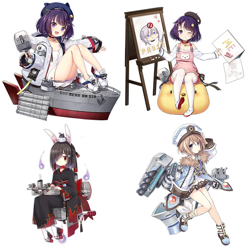 Three Ratels CYX15 Azur Lane USS Aww Anime pvc sticker for car bike motorcycle laptop wall stickers for home decoration