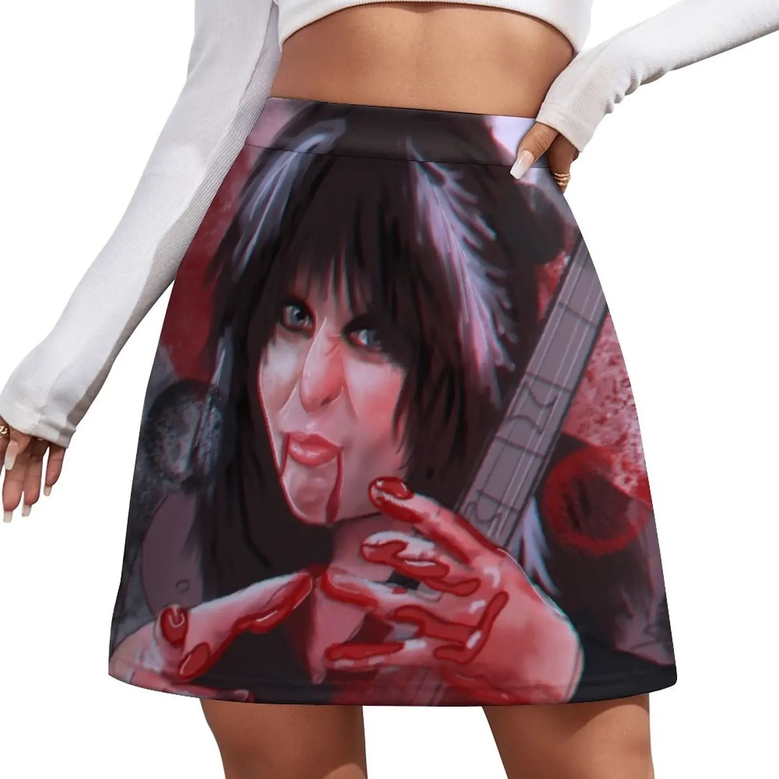 Blackie Lawless Portrait Mini Skirt cute skirt korean style skirt Short woman