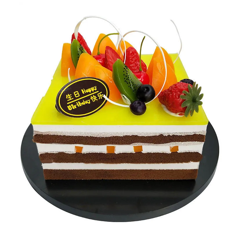 Simulation cake model Mousse birthday Fake food plastic Window Show Photography props Artificial