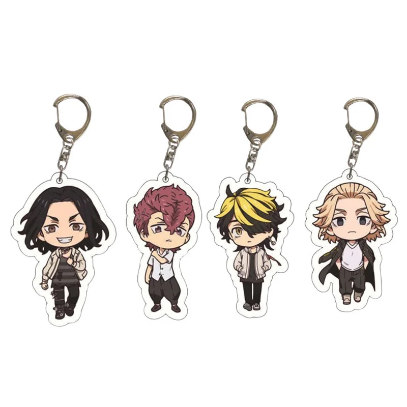 Tokyo Revengers Anime Figure Mikey Takemichi Hanagaki Key Ring Pattern Acrylic Key Chain Model Plate Pendant