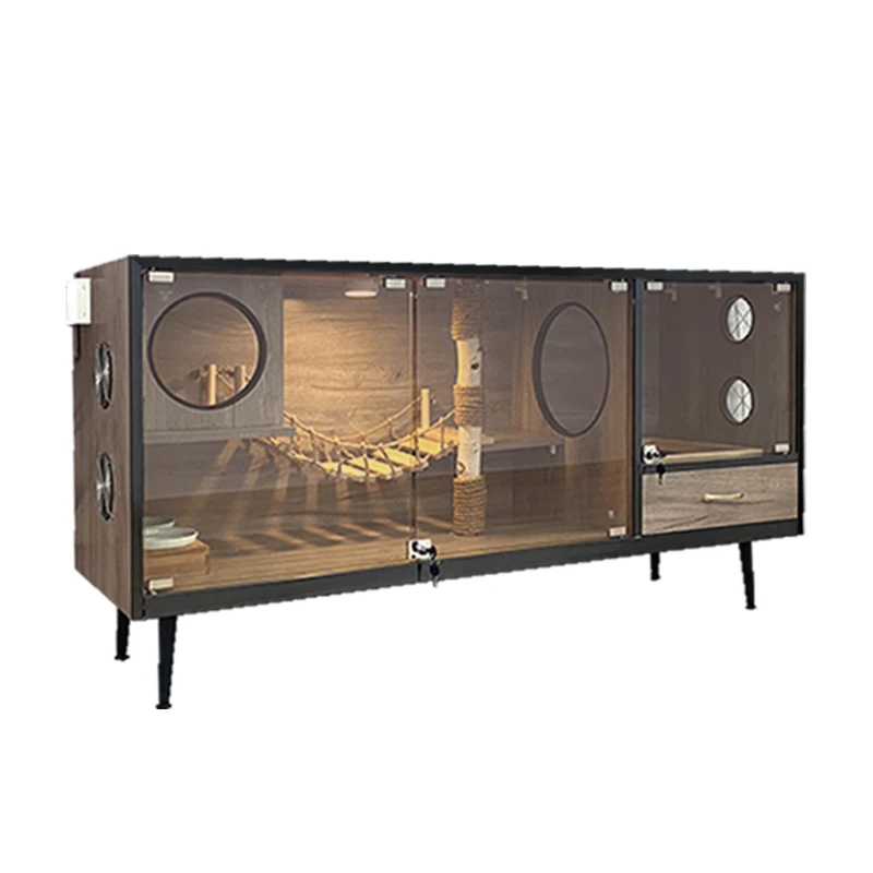 Original luxury cat nest solid wood villa four seasons universal delivery room cabinet rabbit cage meerkat house home