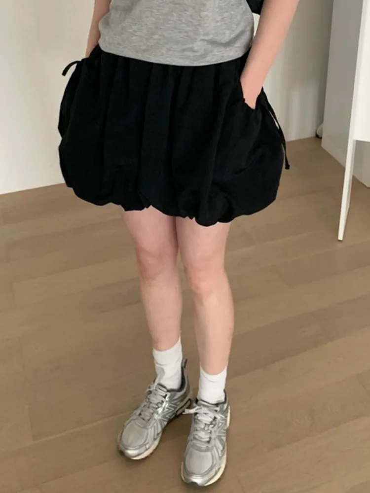 

Chic Bloom Girl Feel f Skirt Women's Summer New Sweet Versatile Slimming White Puffy ort Skirt Fem Faionable