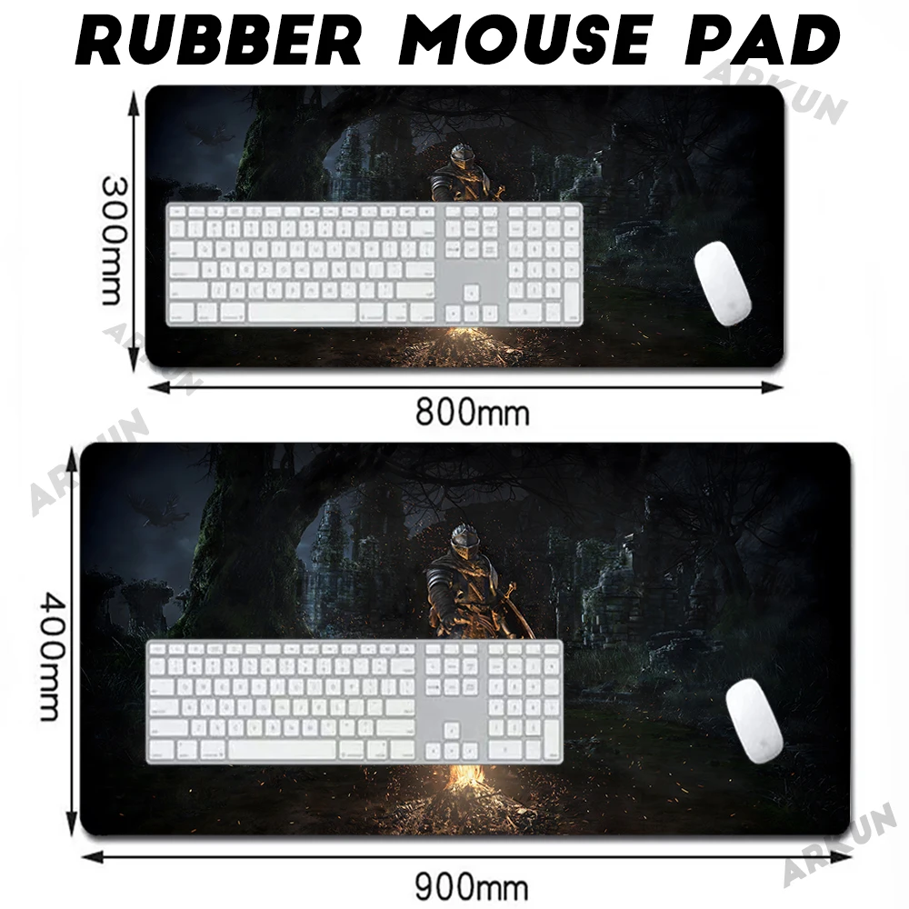 Large Popular D-Dark Game Cool Souls Soul-like Action Difficult Game Mouse Pad Extended Gaming With Non-Slip Rubber Keyboard Mat