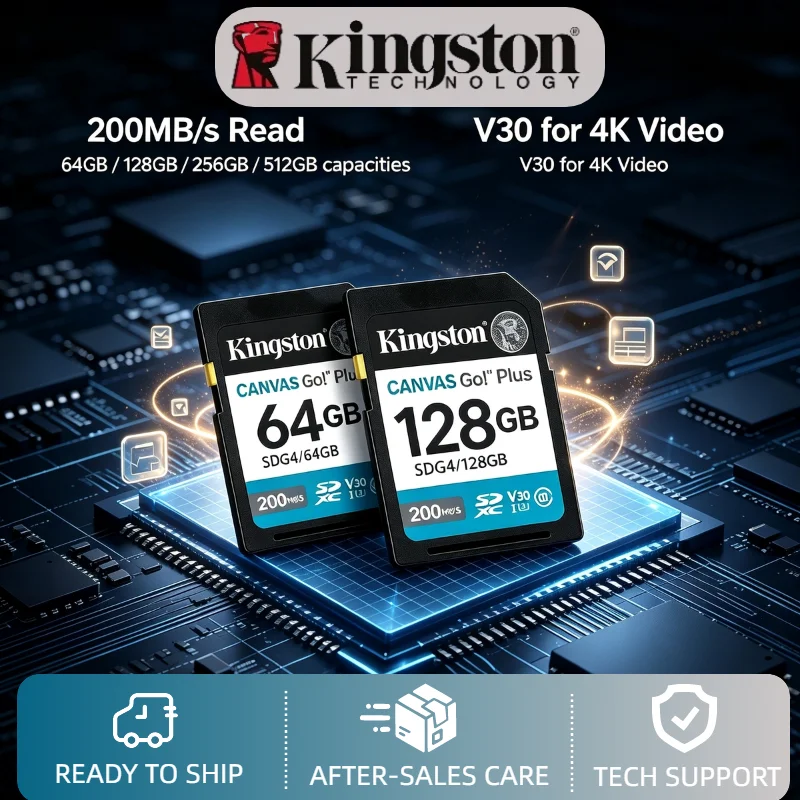 Original Kingston A2 V30 SDXC 64GB 128GB 256GB 512GB 1TB 200MB/s Memory Card for 4K Video Camera Pro Storage