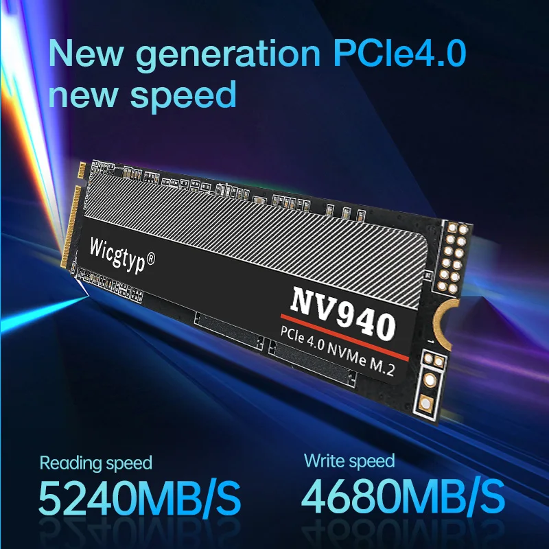 Imagem -05 - Wicgtyp 1tb Pcie Gen4x4 3d Nand Nvme M.2 Ssd 500gb 1tb 2tb até 5000mb s