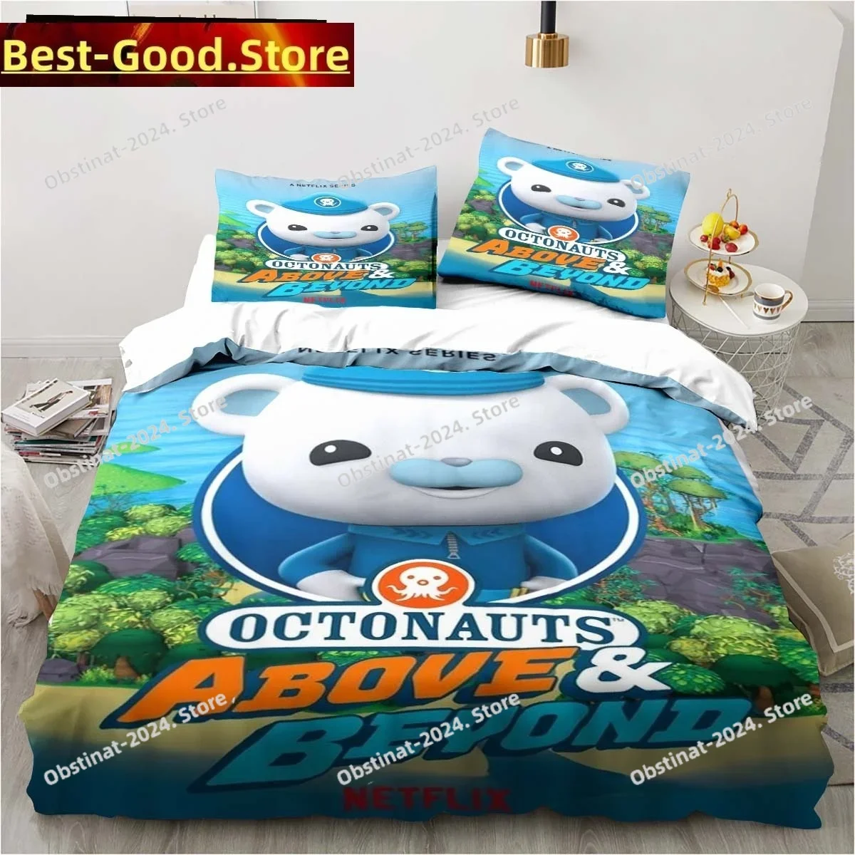 

New 3D Cartoon Octonauts Bedding Set Bedroom Single Double Bed King Size Quilt Cover And Pillowcase Kid's Birthday Gift