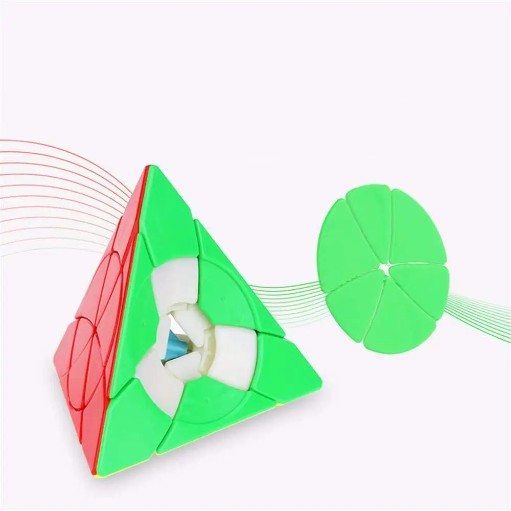 YongJun YJ Petal Pyramind Cube Pyramid Triangle Four-axis Tetrahedron Puzzle Cube Smooth Turning Cube Toy