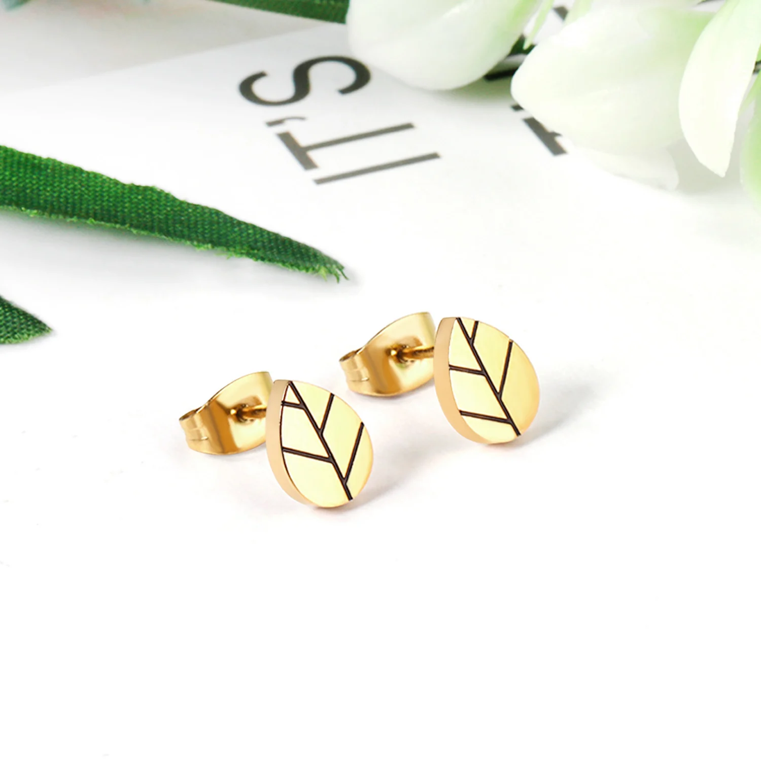 LUXUSTEEL Golden Butterfly Geometric Women\'s Hoop Earrings Daisy Stainless Steel Earring Cubic Zirconia Party Jewelry Gifts