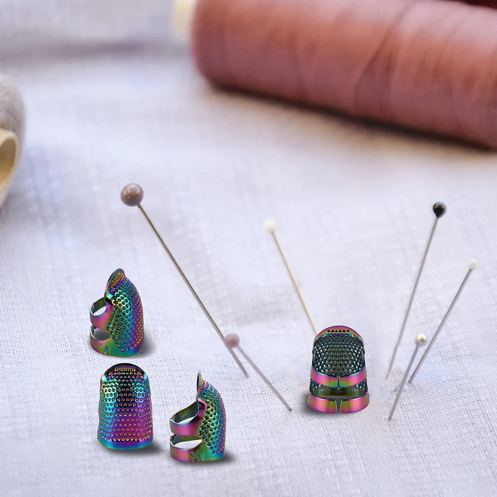 Hand Sewn Copper Thimbles  4 Pack Finger Protectors for Sewing and Needlework  Sweatproof and Comfortable Design