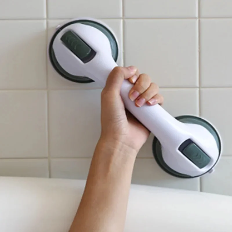 Punch-Free Safety Handrail Powerful Suction Cup Bathroom Grip Bar Anti-slip Support Handle for Kids & Elderly