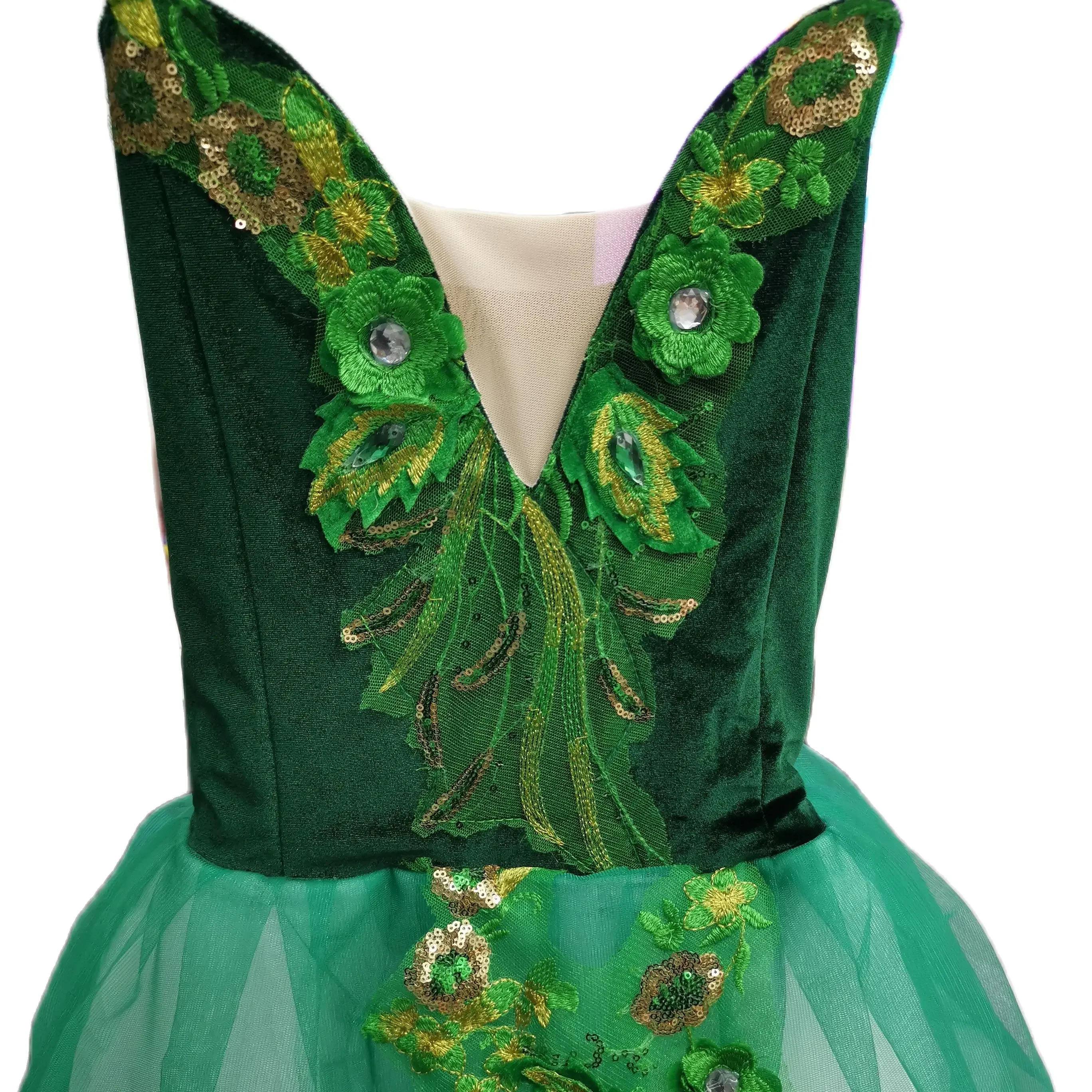 Adulto verde longo ballet tutu meninas feminino romântico ballet traje desempenho ballet dança vestido tutu saias tule dança wear