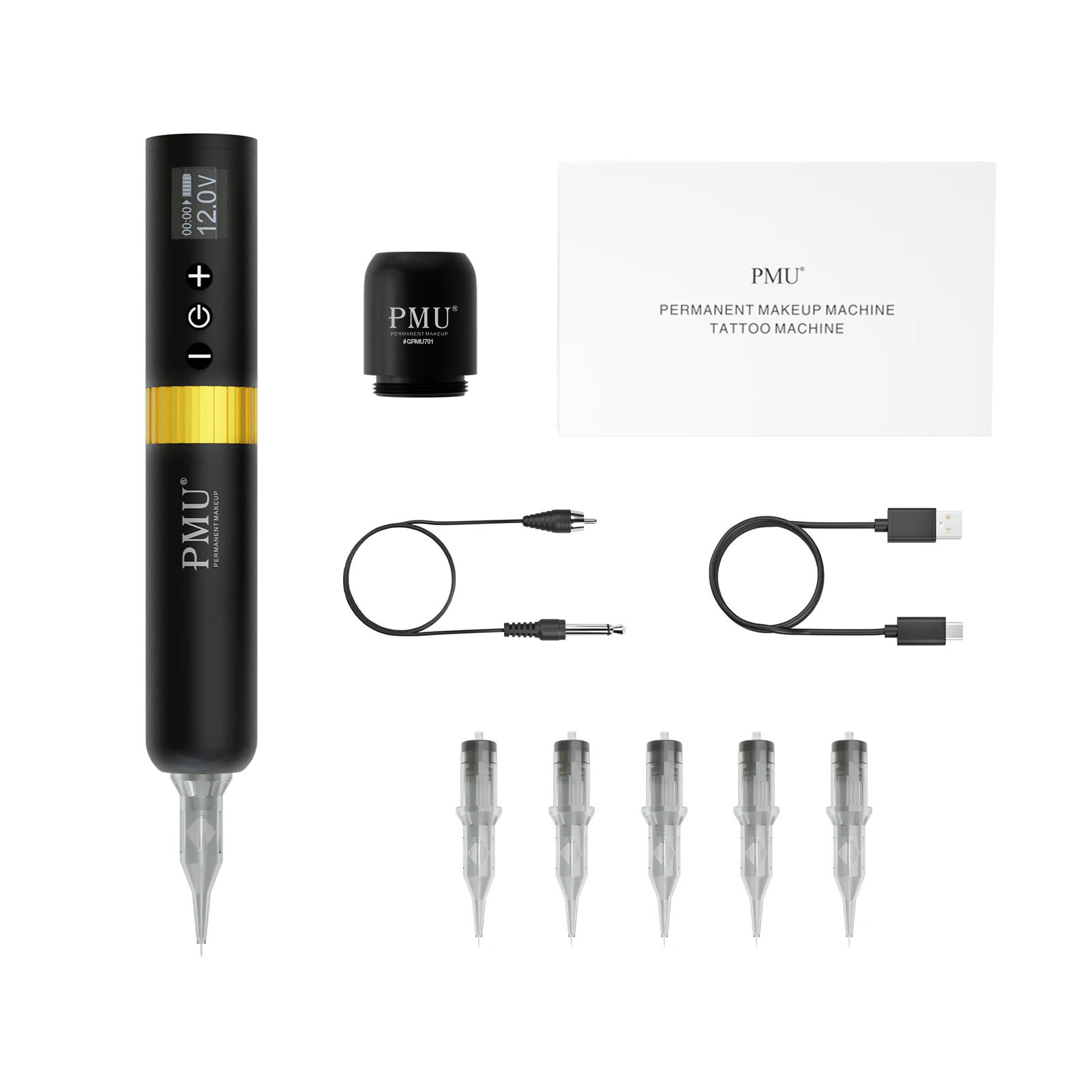 Machine de tatouage de maquillage permanent sans fil PMU 2.7 temps avec aiguille à cartouche universelle