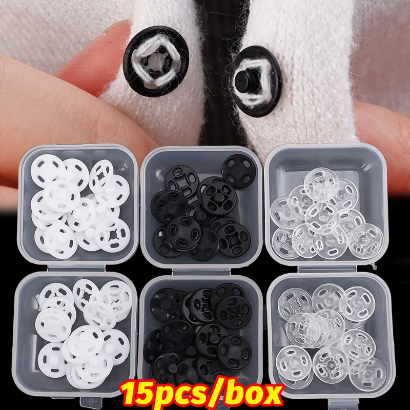15 sztuk/pudło plastikowe zatrzaski ABS przycisk naciśnij Stud akcesoria do szycia DIY rzemiosło ręcznie robione osadzone tkaniny torba klamra dla