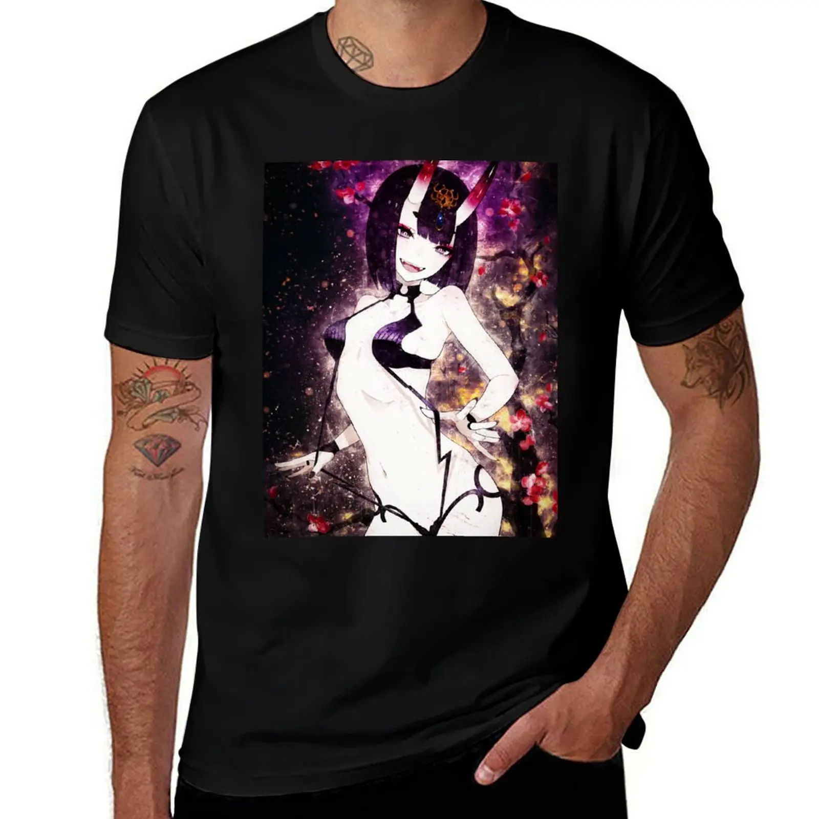 Shuten Douji Fate Grand Order Anime Art T-Shirt Quick Dry Training Short Sleeve Tee T-Shirt