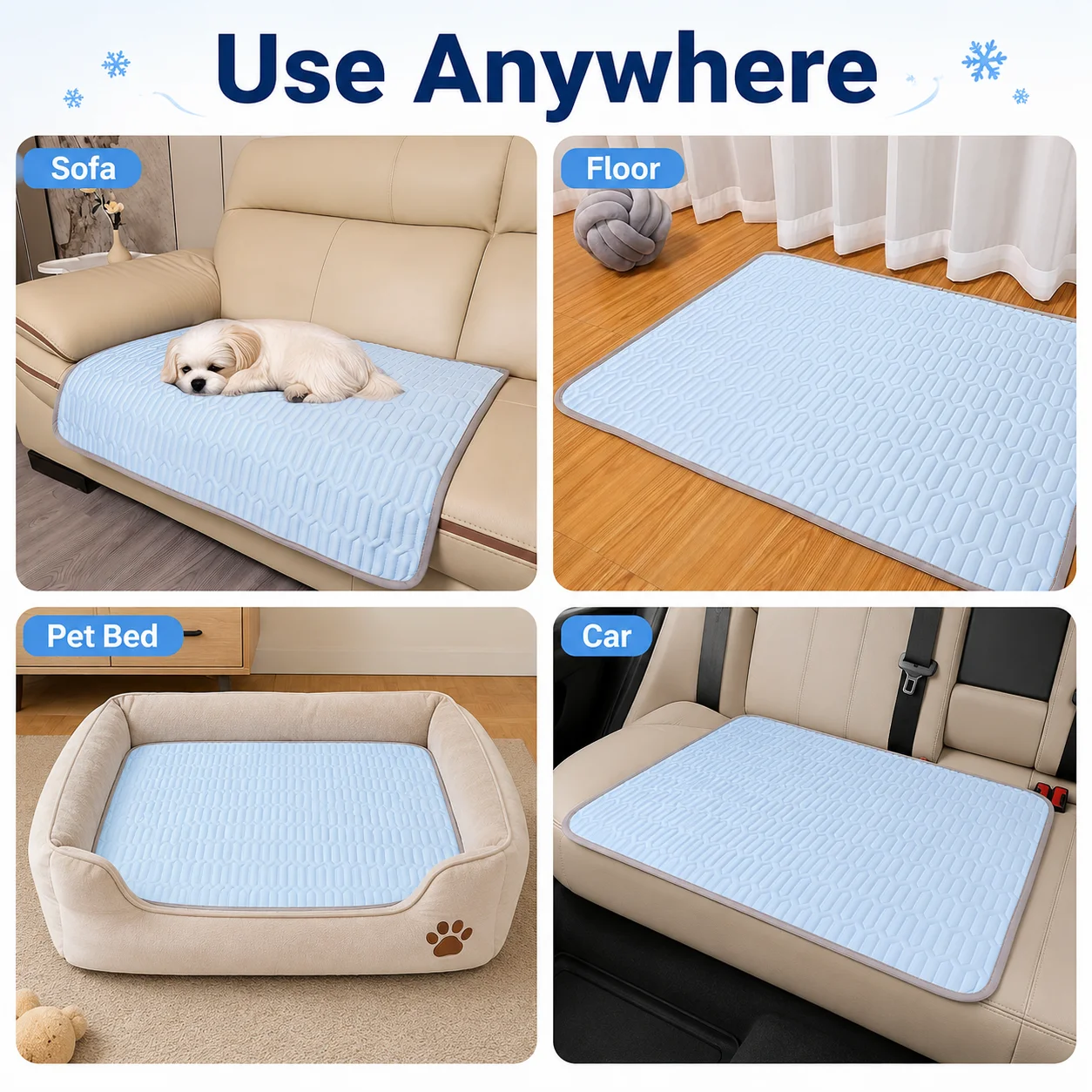 Ice Silk Cooling Pet Mat Summer Dog Cat Cooling Pad Breathable Soft Sleeping Blanket Anti-Heat Pet Bed Cushion for Small Medium - view 4