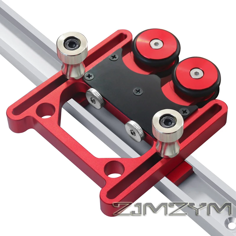 Stock Guide Roller Aluminum Alloy One-Way Table Saw Feeding Guide Roller Adjustable Thin Rip Jig Anti-Rebound Feather Board Tool
