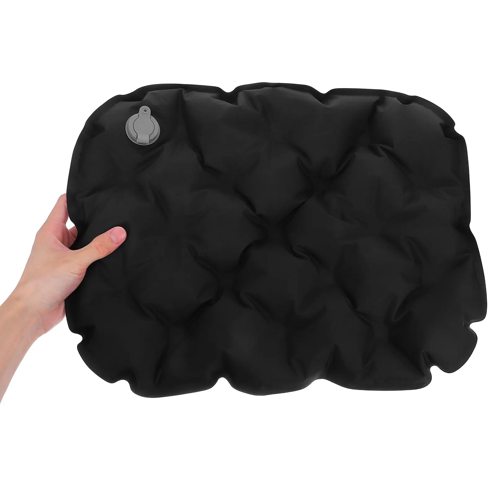 

Inflatable Camping Seat Cushion Lightweight Foldable Travel Sitting Pad TPU Material Comfort Support Black Color