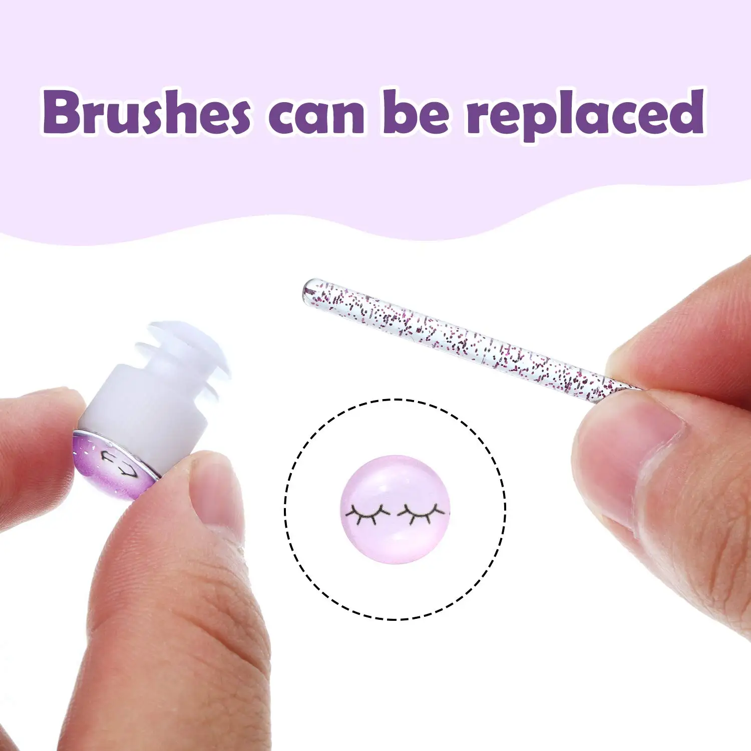 50pcs Reusable Eyebrow Brush Tube Disposable Eyelash Brush Eyebrow Brush With Eelash Resin Drill Replaceable Makeup Brushes